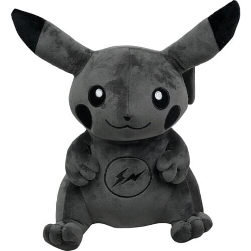 40CM Fragment x Pokemon Pikachu Plush Stuffed Animal Dark Pikachu Plush Doll Toy