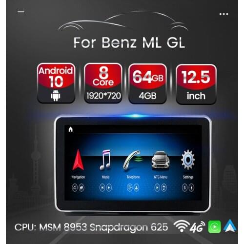 Android 10 4+64GB Car Multimedia GPS Navigation For Mercedes Benz ML GLE W166 GLS X166 2012 2013 2014 2015 2016 2017 2018