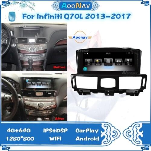 Tesla Touch Screen GPS Navigation Car Radio For Infiniti Q70L 2013-2017 Android9.0 PX6 Car Auto Stereo Multimedia Player