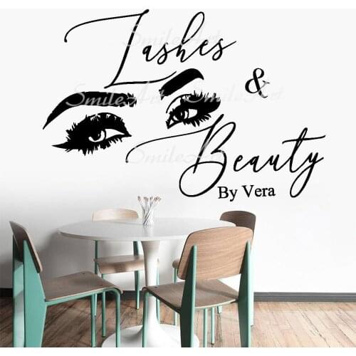 Free shipping Custom Name Beauty Salon Vinyl Wallpaper Roll Furniture Decorative For Kids Rooms Decor Decoration Accessories