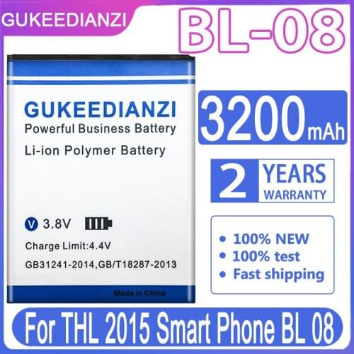 BL-08 3200mAh Mobile Phone High Capacity Battery For THL 2015 2015A BL-08 BL08 BL 08 Replacement Big Power Battery Track NO