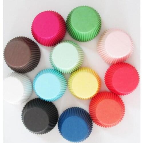 100Pcs Solid Color Cupcake Paper Liners Muffin Cases Cup Cake Topper Baking Tray Kitchen Accessories Pastry Decoration Tools