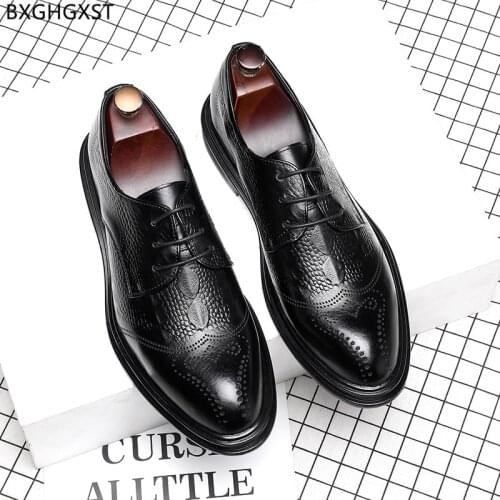 Black Brogue Men Dress Shoes Mens Fashion Oxford Shoes for Man 2021 Brown Office Shoes Men Zapatos De Hombre Chaussure De Homme
