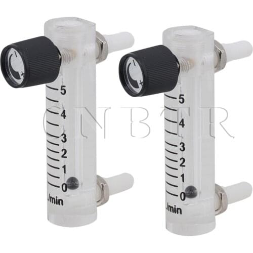 CNBTR 2PCS Acrylic 0-5LPM LZQ-3 Oxygen Air Gas Flowmeter for Oxygen Adjustable