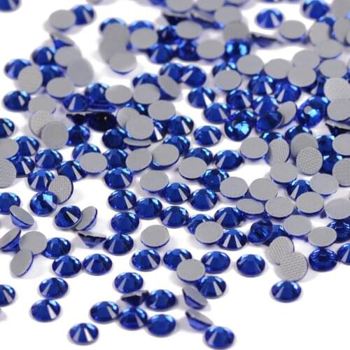 All Sizes 2058HF Sapphire Crystal Glass Hot Fix Rhinestone/Iron On Rhinestone For Clothes Decoration