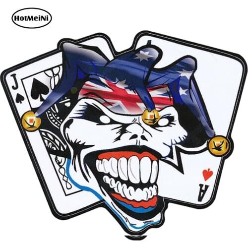 HotMeiNi 13cm x 10.8cm for AUSSIE JOKER SKULL Car Stickers Sunscreen Vinyl JDM Waterproof Anime RV VAN 3D DIY Fine Decal
