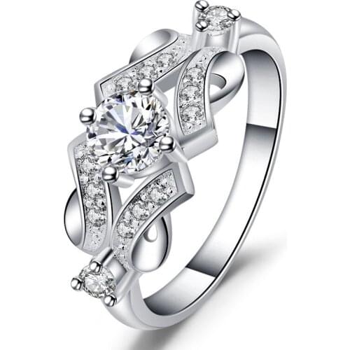 Exquisite Rhinestone Hollow Out Zircon Ring Fashion Romantic Female Gift Jewelry