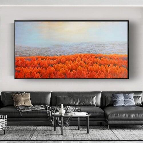 Handpainted Oil Painting On Canvas Color Tree Red Flower Oil Painting Abstract Modern Canvas Wall Art Living Room Decor Picture