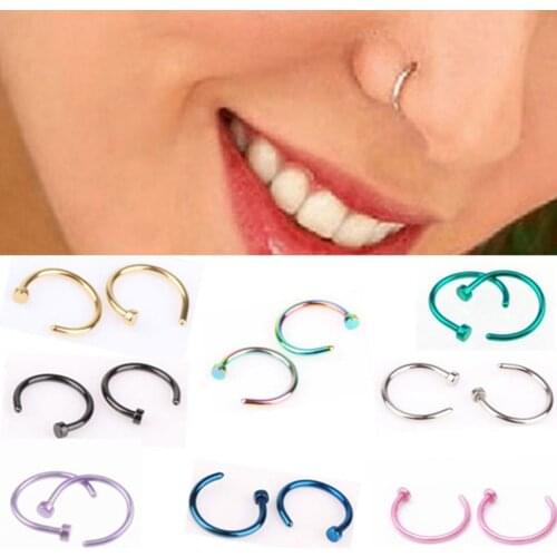 Women lips Rings Medical Titanium steel Nose Ring Fake Nose Ring Septum Piercing Clip On mouth Ring Fake Piercing Body Clip Hoop