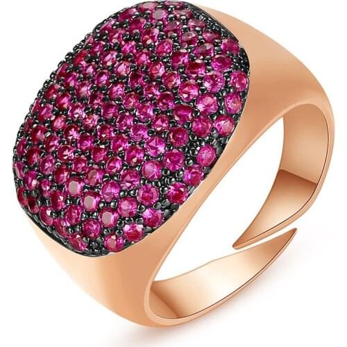 2020 Fashion Simple Style Red Black Yellow CZ Stone Oval Rings Classic Ring Engagement Jewelry Bohemia Style Gift