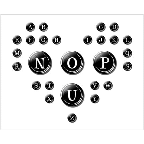 26 letters 30mm refrigerator magnet A-Z round glass convex round dome jewelry home decoration magnetic refrigerator magnet