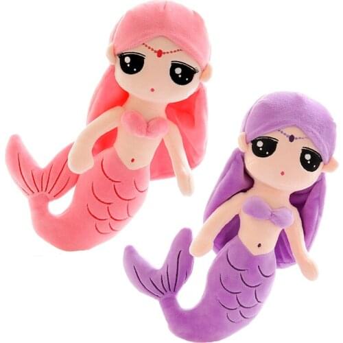 Lovely Mermaid Princess Pillow Plush Cushion Brinquedos With PP Cotton Stuffed Plush Toys Dolls Kids Home Decoration gift 30cm