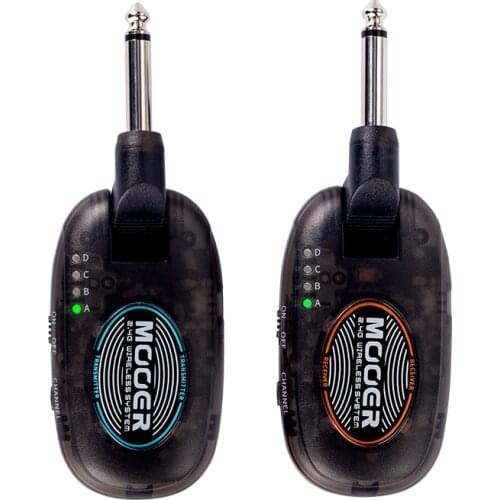 Mooer 2.4G Wireless Guitar System Transmitter & Receiver Rechargeable Lithium Battery 15M Transmission Range for Guitar Bass