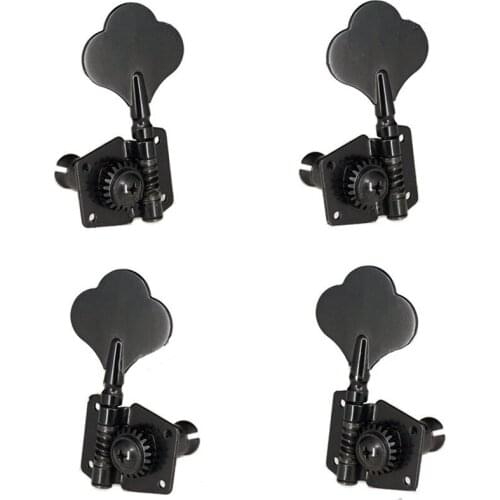 A Set of 4Pcs Black Open Gear Bass String Tuners Tuning Pegs Keys Machine Heads for Electric Bass Guitar accessories parts
