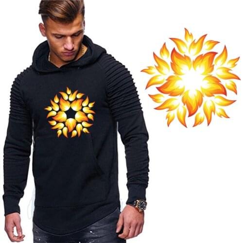 Fire Flames Ironing on Heat Transfer Washable A-level Patches Stickers for Clothes T-shirt DIY Appliques Patches Wholesale 2018