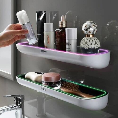 GURET Drainage Bathroom Shelf Wall Mounted Shower Shelf Shampoo Towel Holder Kitchen Storage Rack Home WC Bathroom Accessories