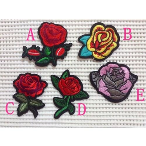 Dyed polyester yarn embroidery Flora style patch, iron-on BAG, CLOTHES, SHOES colorful patches,AB170413A