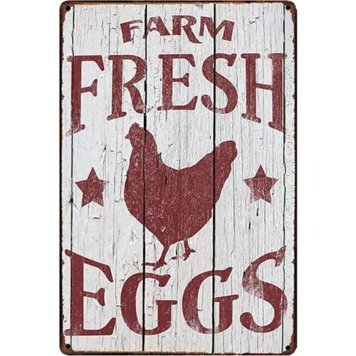 Original Board De Farm Fresh Eggs Retro Metal Tin Sign Plaque Poster Wall Decor Art Shabby Chic Gift