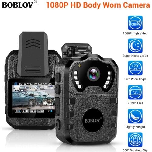 Boblov WN10 Police Camera HD Law Enforcement Cam Wearable Body Camera Security cam Loop Recording Camcorder Body Worn cam