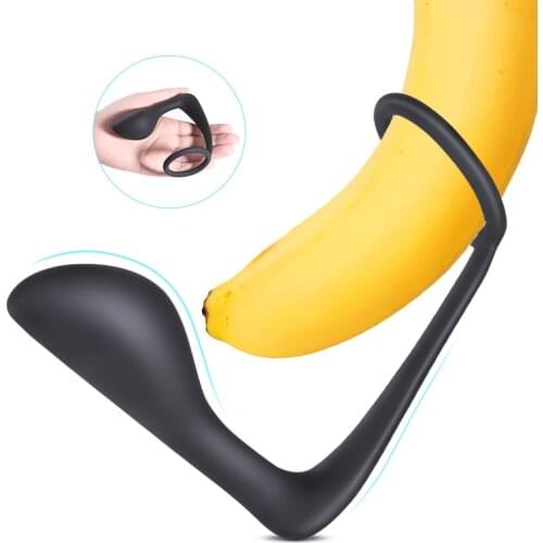 Silicone Anal Plug with Penis Ring Anal Butt Plug Anus Stimulator Male Prostate Massager Sexo Adult Erotic Anal Sex Toys for Men