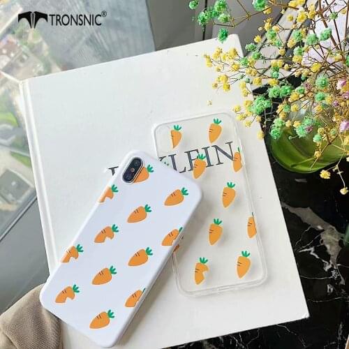 Carrot Cute Cartoon Phone Case for iPhone 12 11 Pro Max XR Xs MAX Soft Glossy Thin Case for iPhone 6s 7 8 Plus White Clear Cover