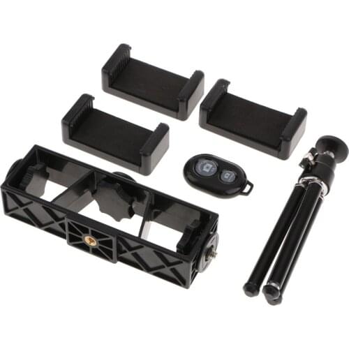 Universal Multifunctional Live Support Bracket Holder Mount Adapter+Phone Clips+Remote Control Kit Black