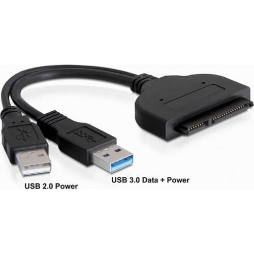 USB 3.0 to SATA 22 Pin with extra USB2.0 power Adapter Y Cable for 2.5" Hard disk driver SSD 5Gbps 25cm