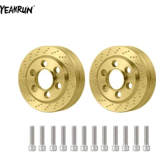 YEAHRUN Brass Internal Counterweight Heavy Duty For 1.9 inch Wheel Rims 1/10 Axial SCX10 90046 Traxxas TRX-4 D90 Wraith RC Car