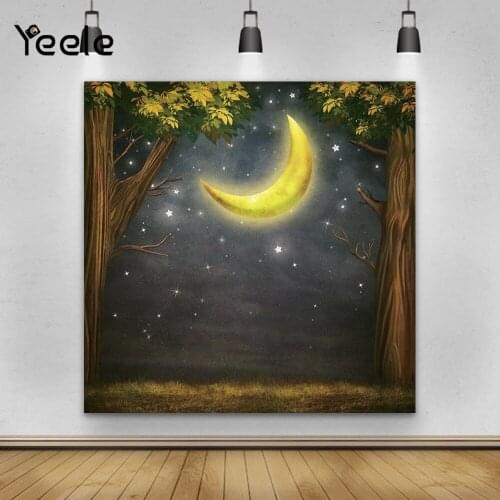 Yeele Backdrops Props Baby Shower Night Moon Stars Tree Dreamlike Background Photocall Photography For Photo Shoots Customized