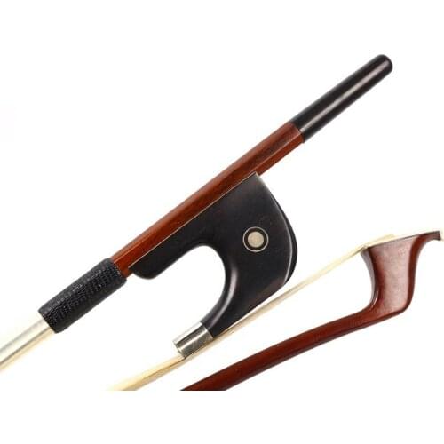 Yinfente German Style 3/4 Double Bass Bow Brazilwood ebony Frog Natural Bow Hair