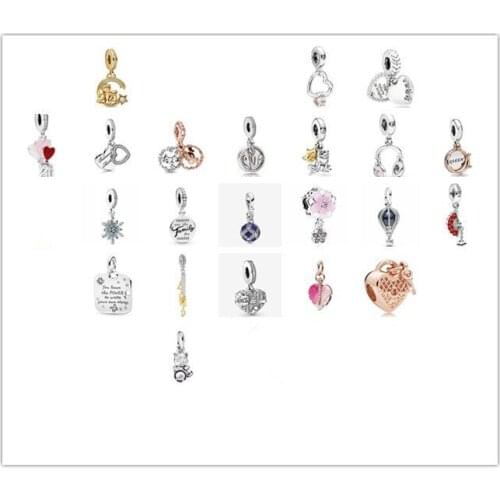 925 Sterling Silver Pink Murano Glass Leaf Pendant Beads Fits Women Pan Bracelets & Necklace Diy Jewelry