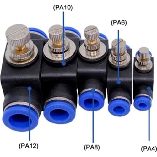 1PC LSA Pipeline Regulating Throttle Valve PA SA 4/6/8/10/12mm Cylinder Air Source Pneumatic Push In Fittings