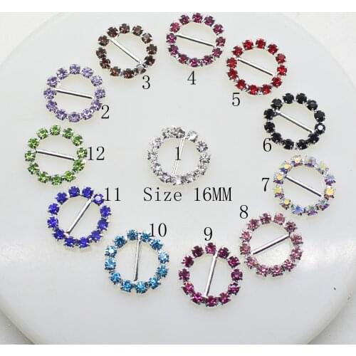 New Hot 10Pcs 16mm Round Multicolor metal Accessories rhinestones apparel Sewing Ribbon embellishmentscaps Decoration For Making
