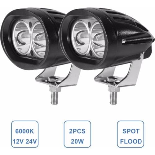 2X OVAL LED WORK LIGHT FOG LAMP 12-24V 20W CAR MOTORCYCLE TRUCK TRAILER PICKUP 4WD 4X4 ATV SUV MOTOR INDICATOR DRIVING HEADLIGHT