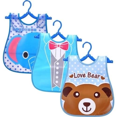 3 PCS/Lot Baby Bibs Waterproof Burp Cloths for Infant Toddler Boys Girls Cartoon Animals Styles Children Kids Self Feeding Bib