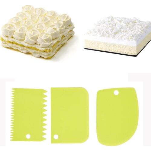 3PCS DIY Multifunctional Irregular Teeth Edge Kitchen Baking Tools Cake Cream Scraper Set Cake Decorating Tools Pastry Cutters