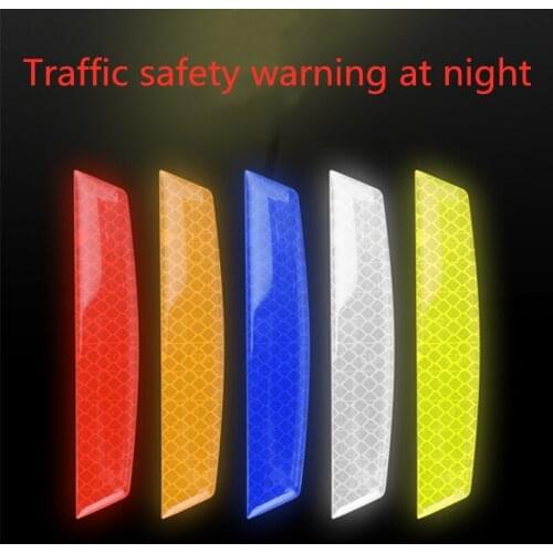 4Pcs Car door Reflective Bumper Warning Strip Stickers Traffic safety warning at night car bumper protector reflector sticker
