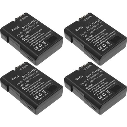 4Pcs EN-EL14 1.2Ah Camera Battery for Nikon DF D90 D300 D5300 D5200 D5100 D3300 D3200 D3100 for COOLPIX P7100 P7200 P7700 P7800