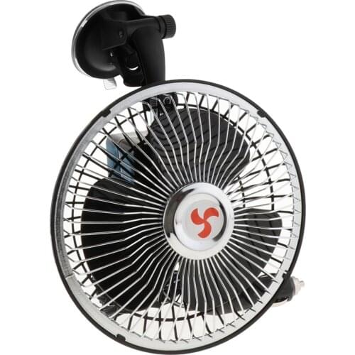 6'' 24V Car Vehicle Truck Windshield Electric Fan Cooling System Suction Cup -360° Adjustable