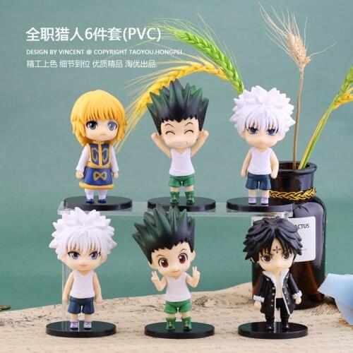 6pcs/set Hunter x Hunter Anime Figure Gon Freecss Killua Zoldyck Figure Dolls Kurapika Figurine Model Toys 10cm