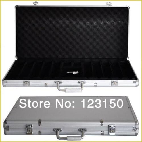 AC-007 High Quality Poker Chip Aluminum Case for holding 500pcs chips, Silver