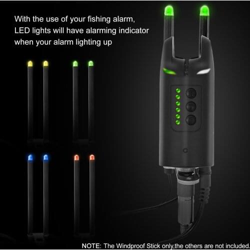 Aluminium Alloy Windproof Stick with LED Light Bite Alarm Windshield Bar Windproof Fishing Rod Connector Carp Fishing Tackle