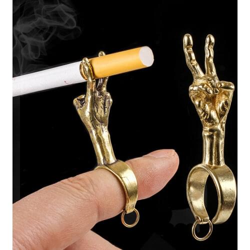 New Brass Biye hand ring cigarette holder hip hop lazy multifunctional Smoking Pipe Cigar Rack Smoke smoking accessories