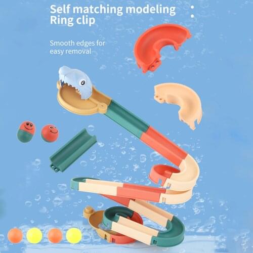 Baby Bath Toys DIY Assembling Track Slide Orbits Bathroom Bathtub Shower Toy Duck Water Toys For Children Boys Girls