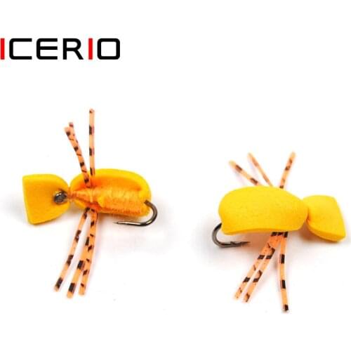 ICERIO 8PCS #10 Orange Foam Indicator Beetle Trout Fly Fishing Lures