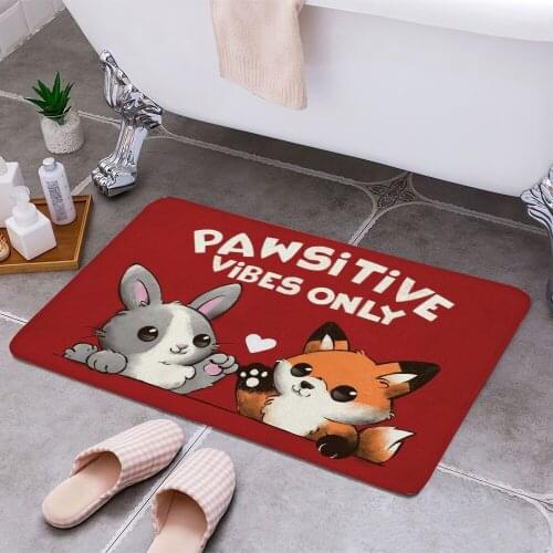 Pawsitive vibes only 3D Print Doormats Rectangle Non-Slip DoorMat Bedroom Kitchen Entrance Print Door rugs Dropshipping