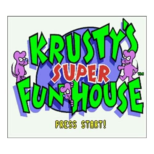 Krustys Super Fun House NTSC Version 16 Bit 46 Pin Big Gray Game Card For USA Game Players