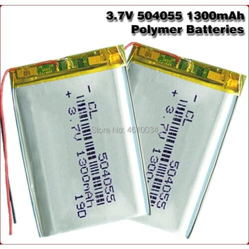 1300mAh 3.7V 504055 Lithium Polymer Li-Po li ion Rechargeable Battery For mp3 mp4 mp5 GPS DVR Bluetooth speaker toy Lipo cell