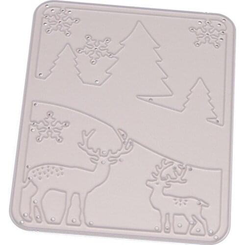 Snowflake Deer Tree Dies Metal Cutting Dies New for Scrapbooking Craft Rectangle Dies Background Card Making 2020