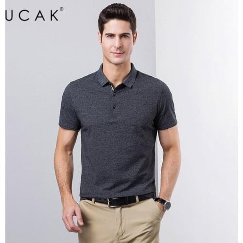 UCAK Brand Mens Business Casual Polo-Shirts Clothes Short Sleeve Cotton Polo-Shirt Homme Streetwear Solid Color Clothing U5218